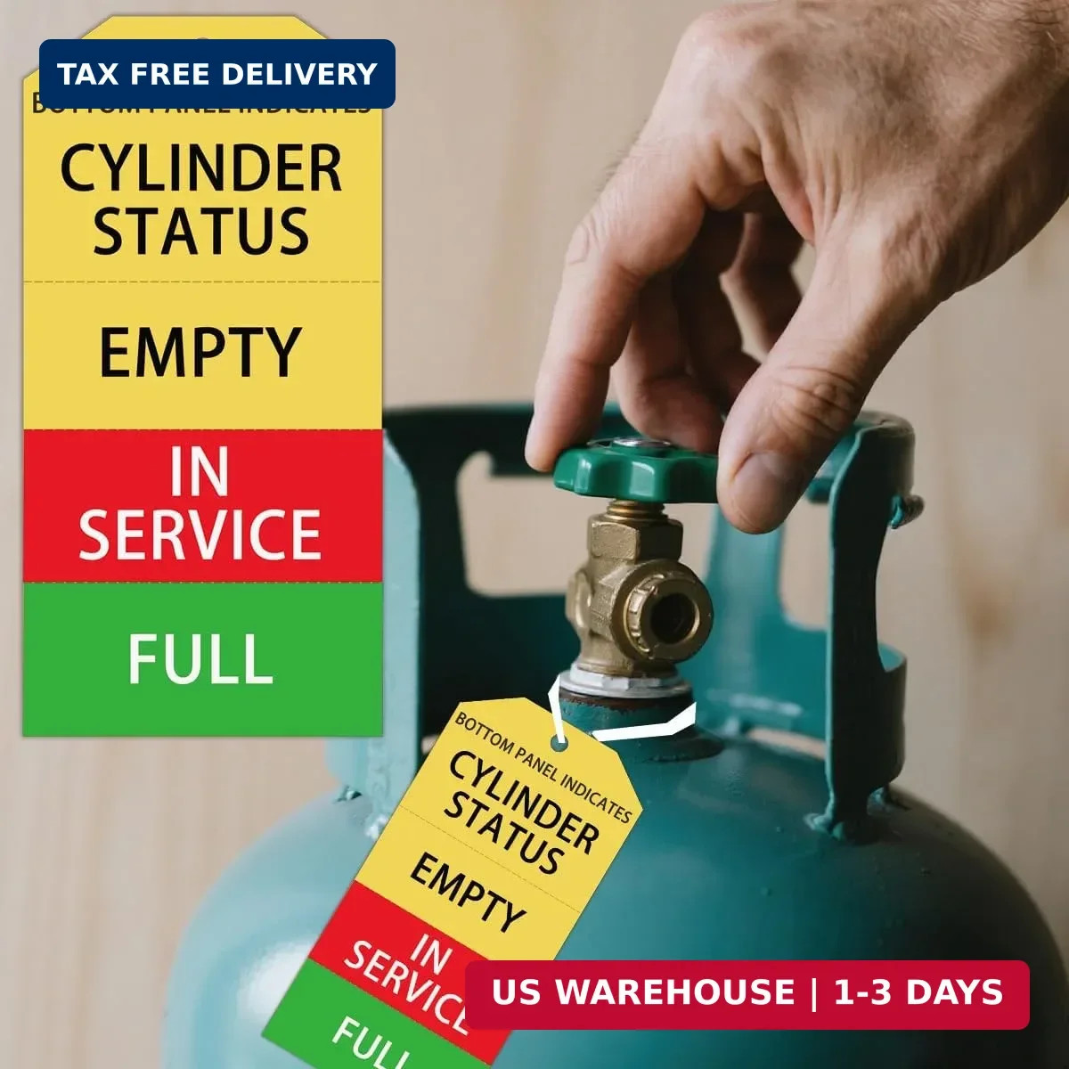 100 Pcs Cylinder Status Sign Tags Waterproof Gas Status Tanks Cardstock 2×4 inch