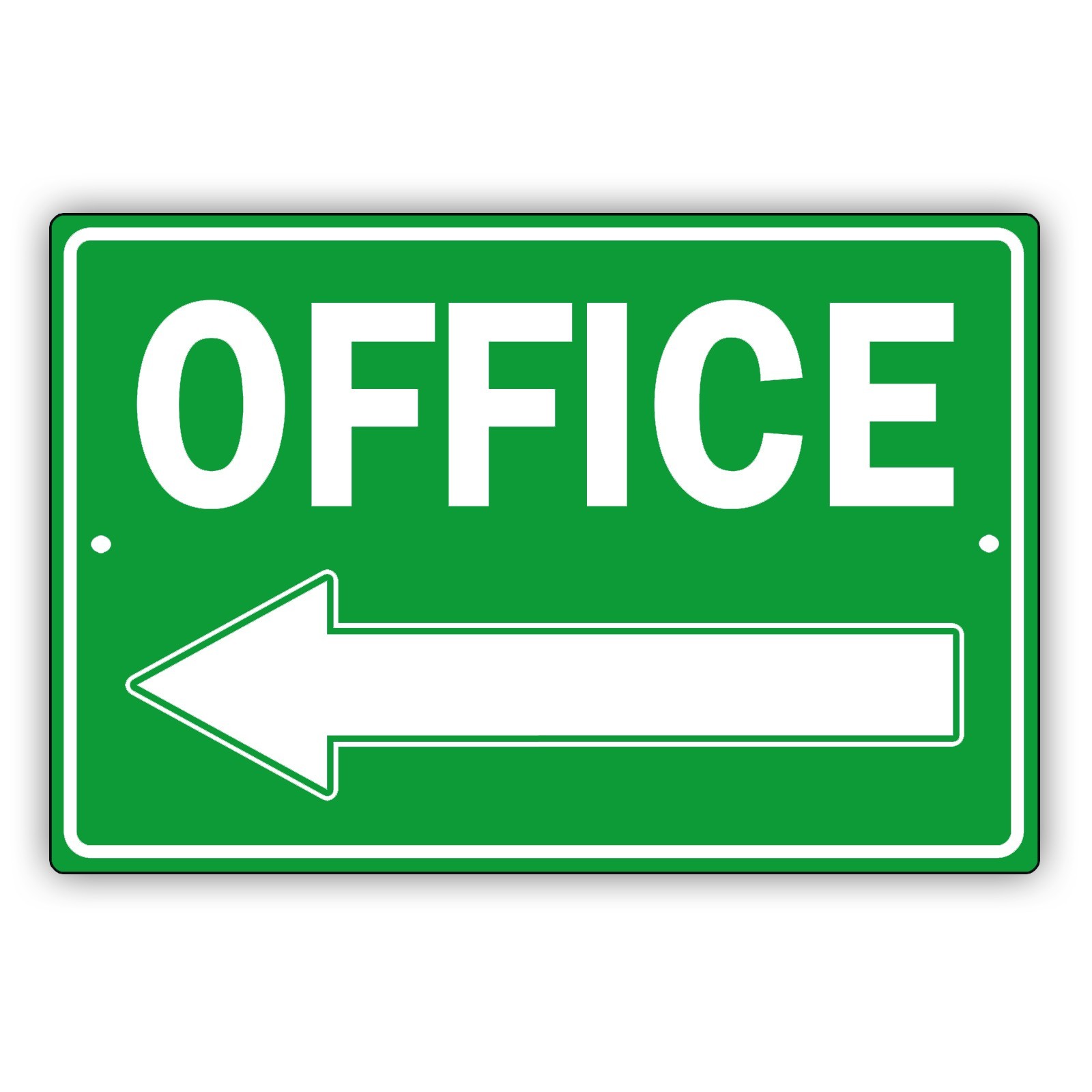 Office With Left Arrow Direction Indicational Notice Novelty Aluminum Metal Sign