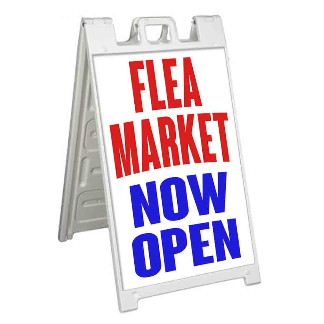 FLEA MARKET NOW OPEN Signicade 24×36 Aframe Sidewalk Sign Banner Decal STORE