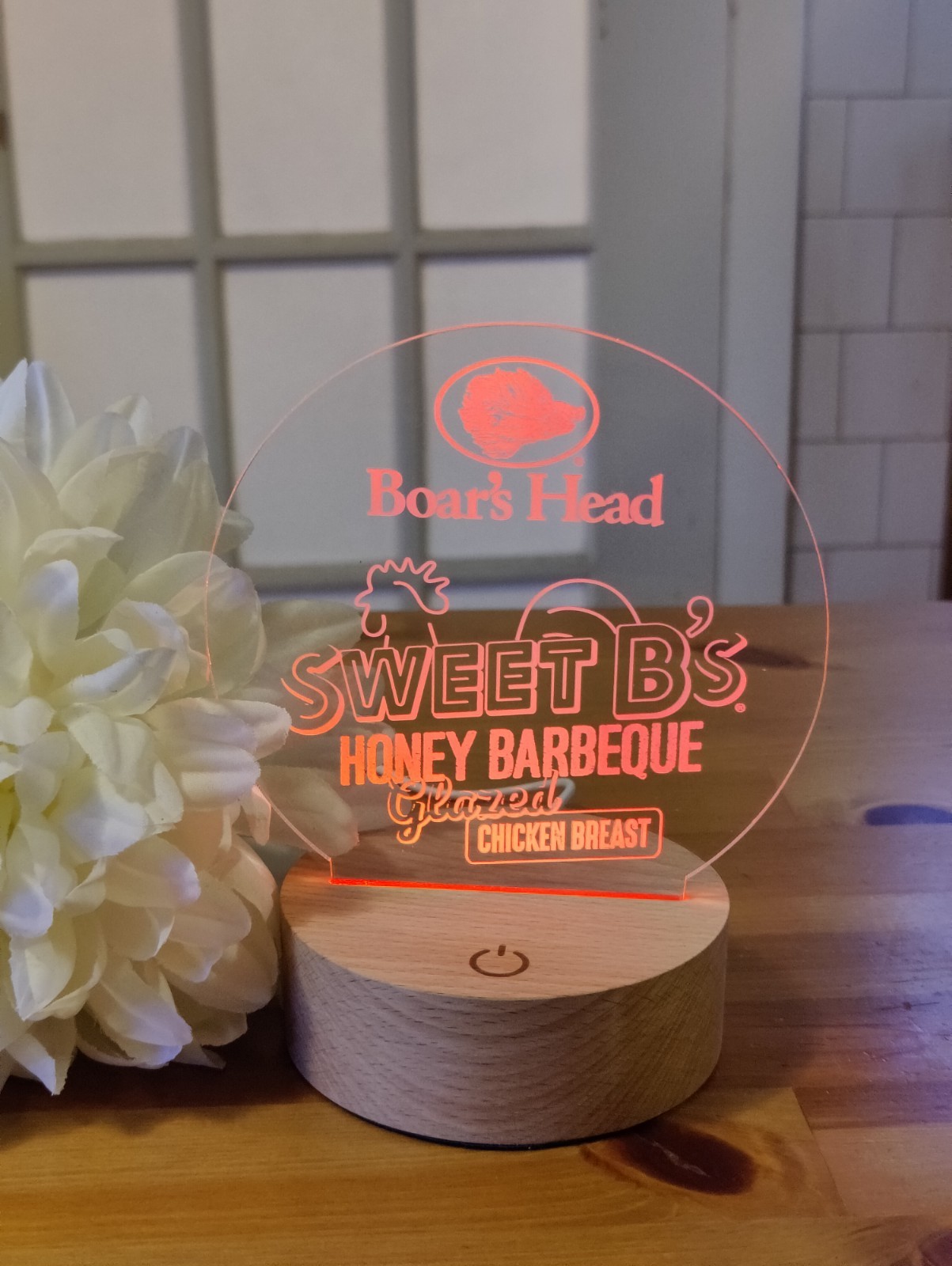 BOARS HEAD BRAND LED Light Up Sign For Counter. Sweet B&rsquo;s BBQ Chicken. NEW!