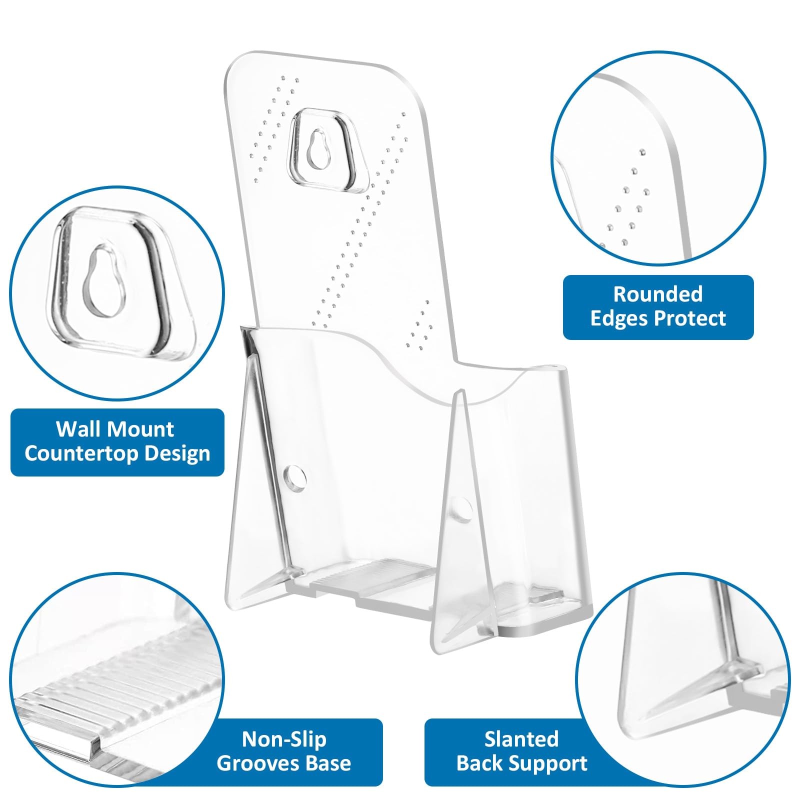 Argvey Acrylic Brochure Holder 4×9 Inch, Clear Pamphlet Display clear