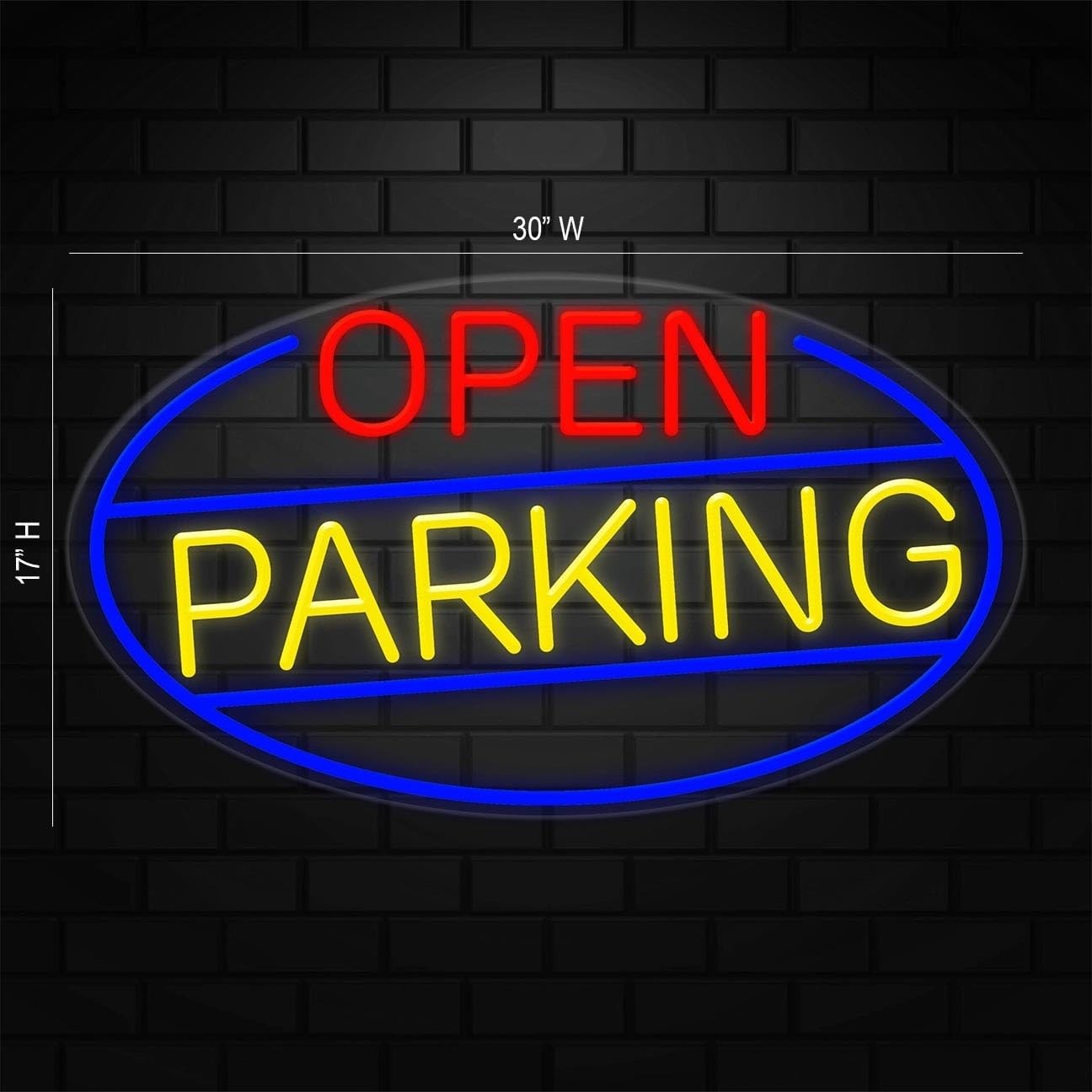 Open Parking Neon Sign for Retail Displays | LED Flex Neon | 30&Prime;W x 17&Prime;H x 1&Prime;D