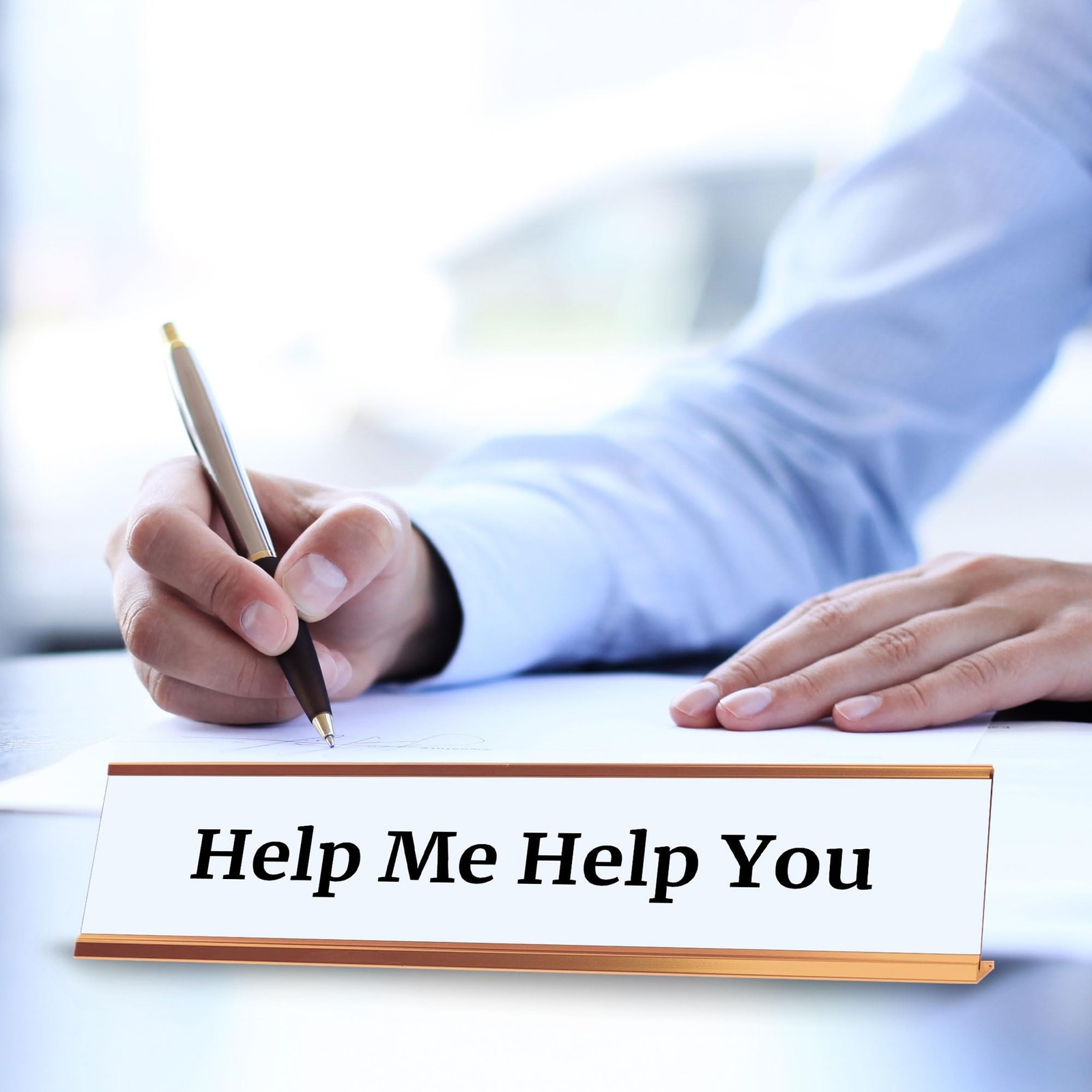 Help Me Help You 2 x 10&Prime; Desk Sign | Funny Home & Office Decor