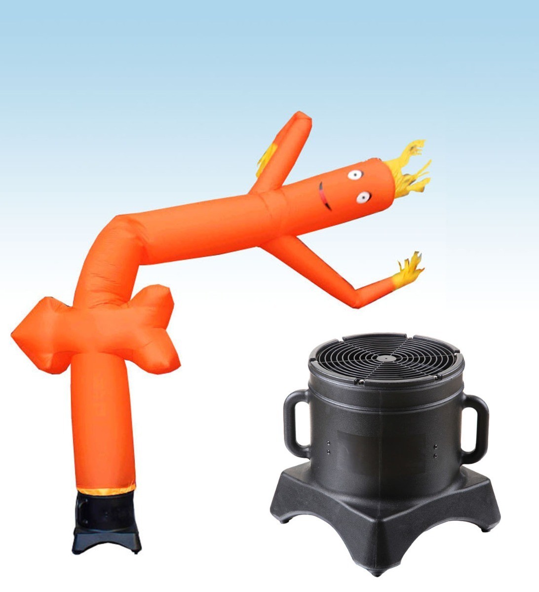Advertising Inflatable Tube Man 12ft Orange Arrow Blow Up Wavy Flailing w Blower