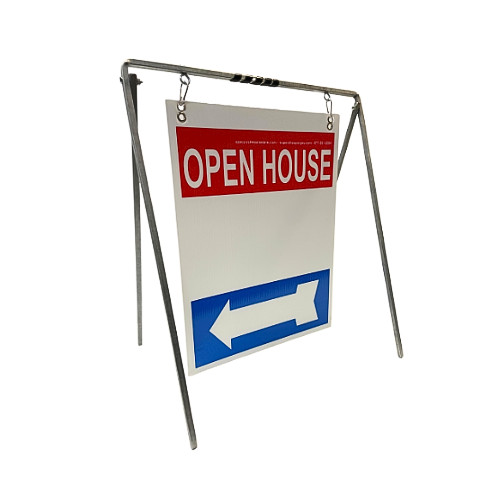 Real Estate Open House Sign Kit Metal A-Frame 5-Pack Red White Blue Swinger