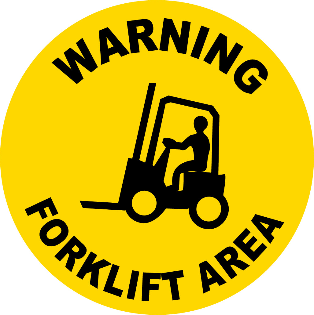 WARNING FORKLIFT AREA | Adhesive Vinyl Sign Decal