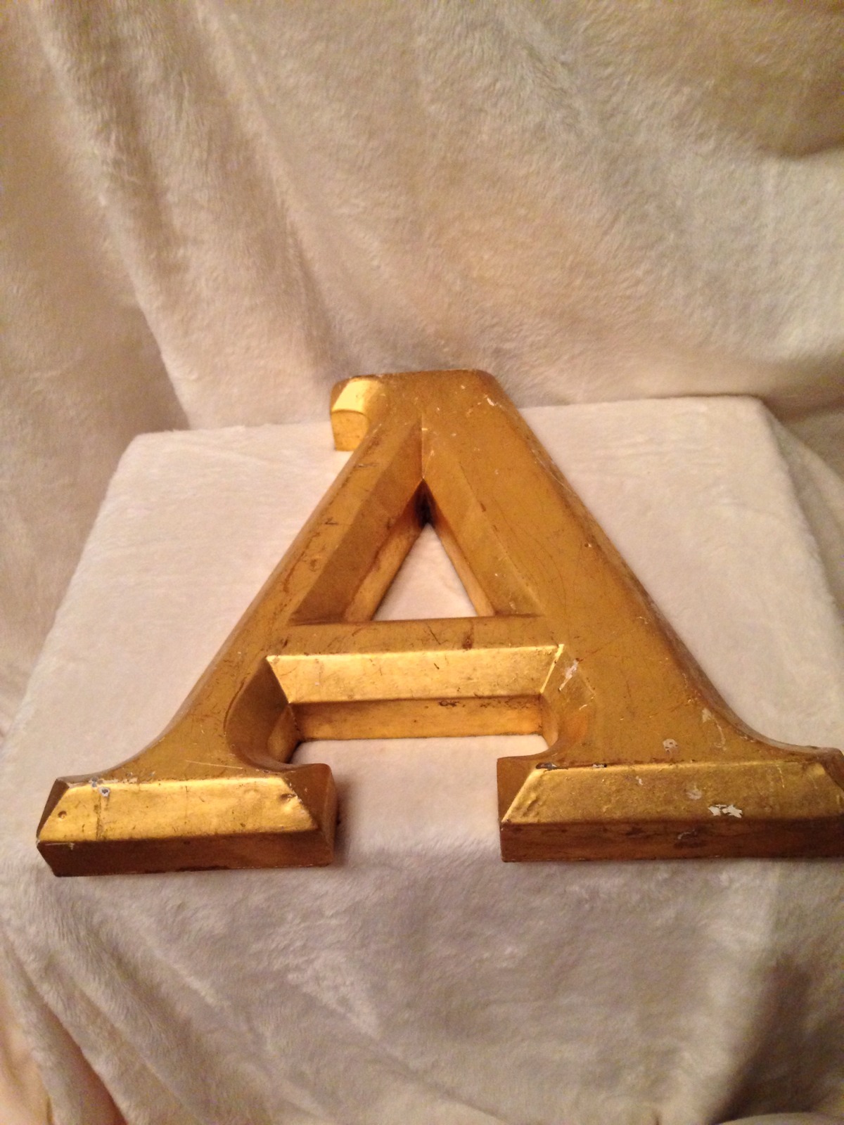 Vintage ENGLISH Shop Sign Letter A In Gold leaf – ADVERTISING 12&Prime; Tall
