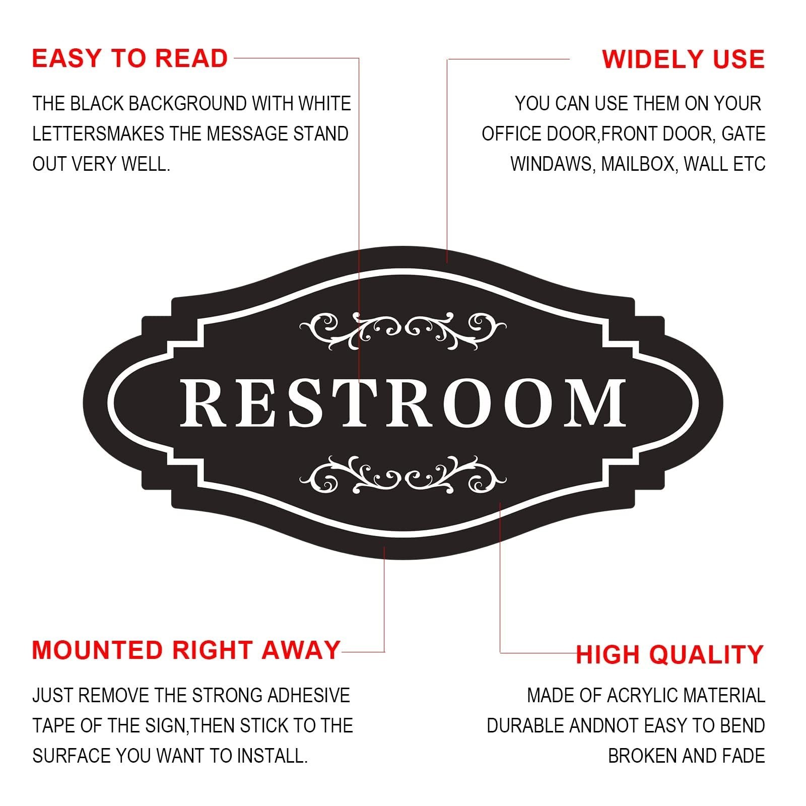 FXRN Restroom Sign,restroom signs for business,restroom sign for home,unisex …