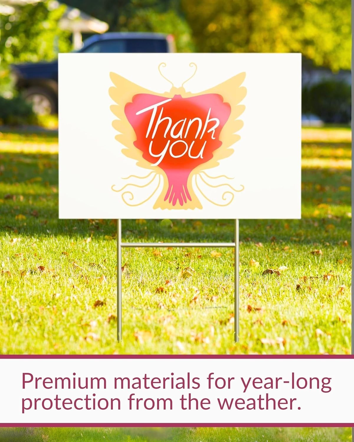 PartyPrints 4 Pack 18 x 12 White Blank Yard Signs with Metal Stakes, Waterproof