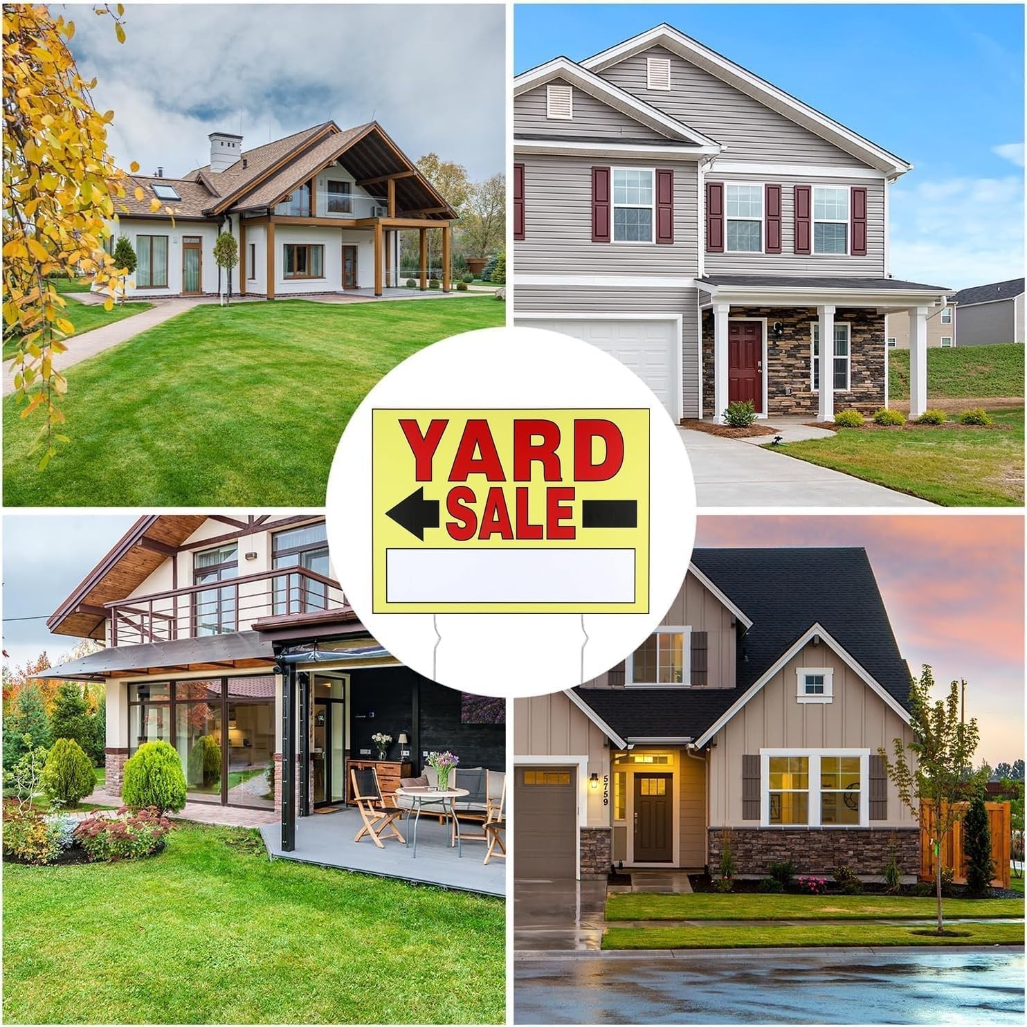 4-Pack Double-Sided Yard Sale Signs with Sturdy Stakes – 16×12 Inch Outdoor