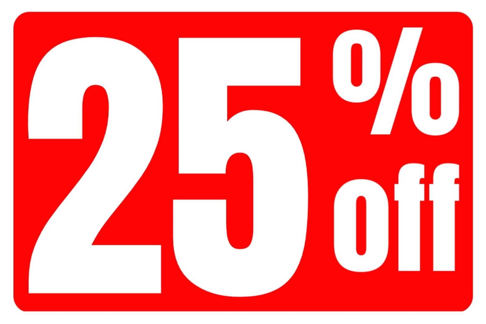 25% Off Business Retail Counter Informational Sign | Plastic | 12&Prime;w x 8&Prime;h
