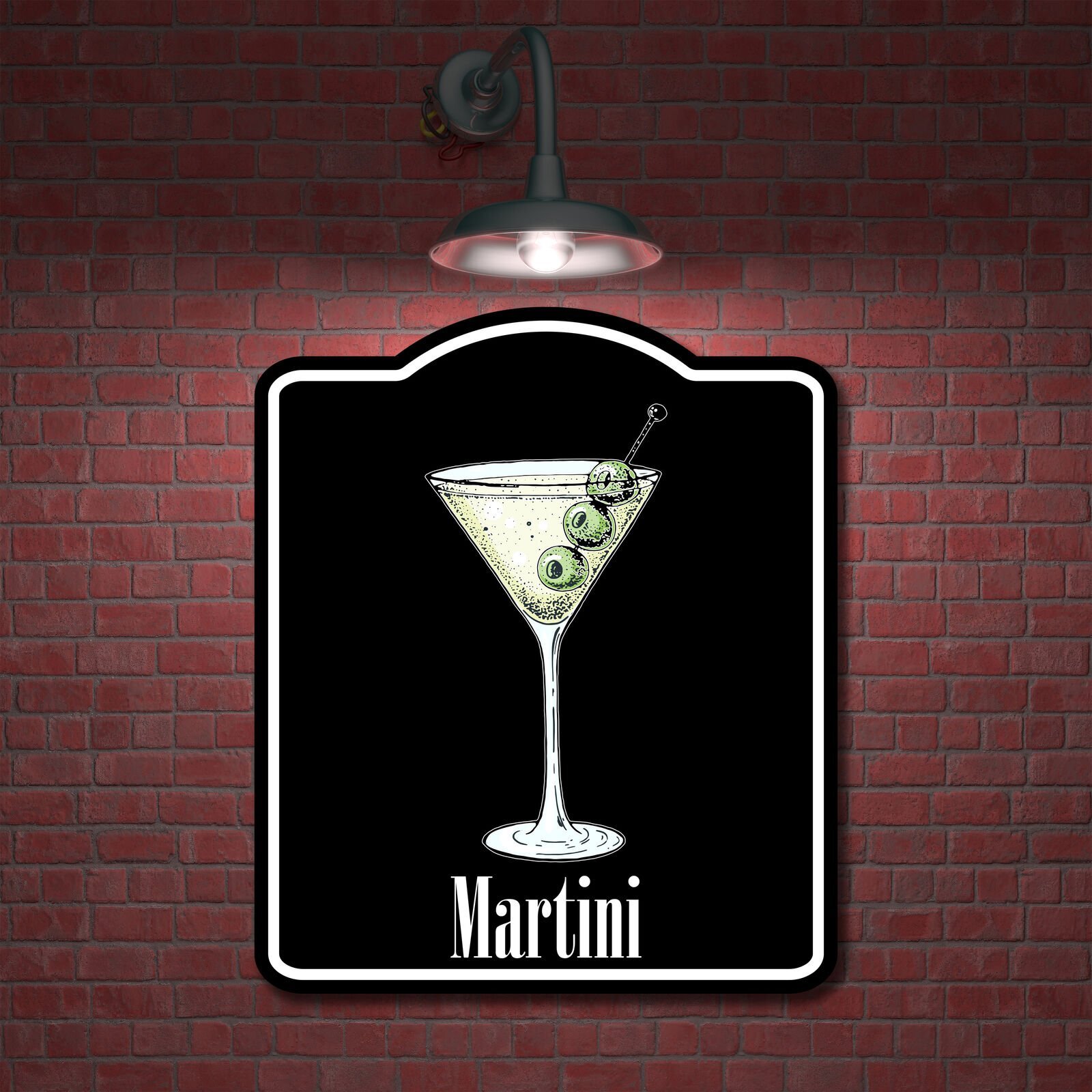 Martini BLACK Aluminum Composite Sign