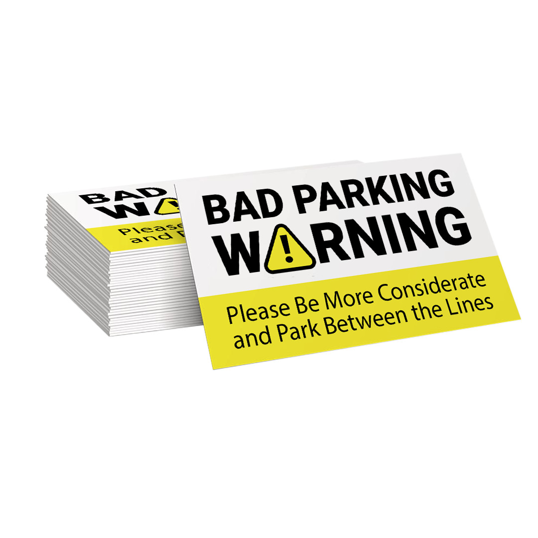 Bad Parking Warning Please Be More Considerate Novelty Business cards (100 Pack)