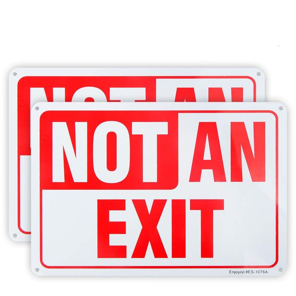 2PCS Not an Exit Sign 10&Prime;x7&Prime; Reflective Rust-Free Aluminum UV-Protected
