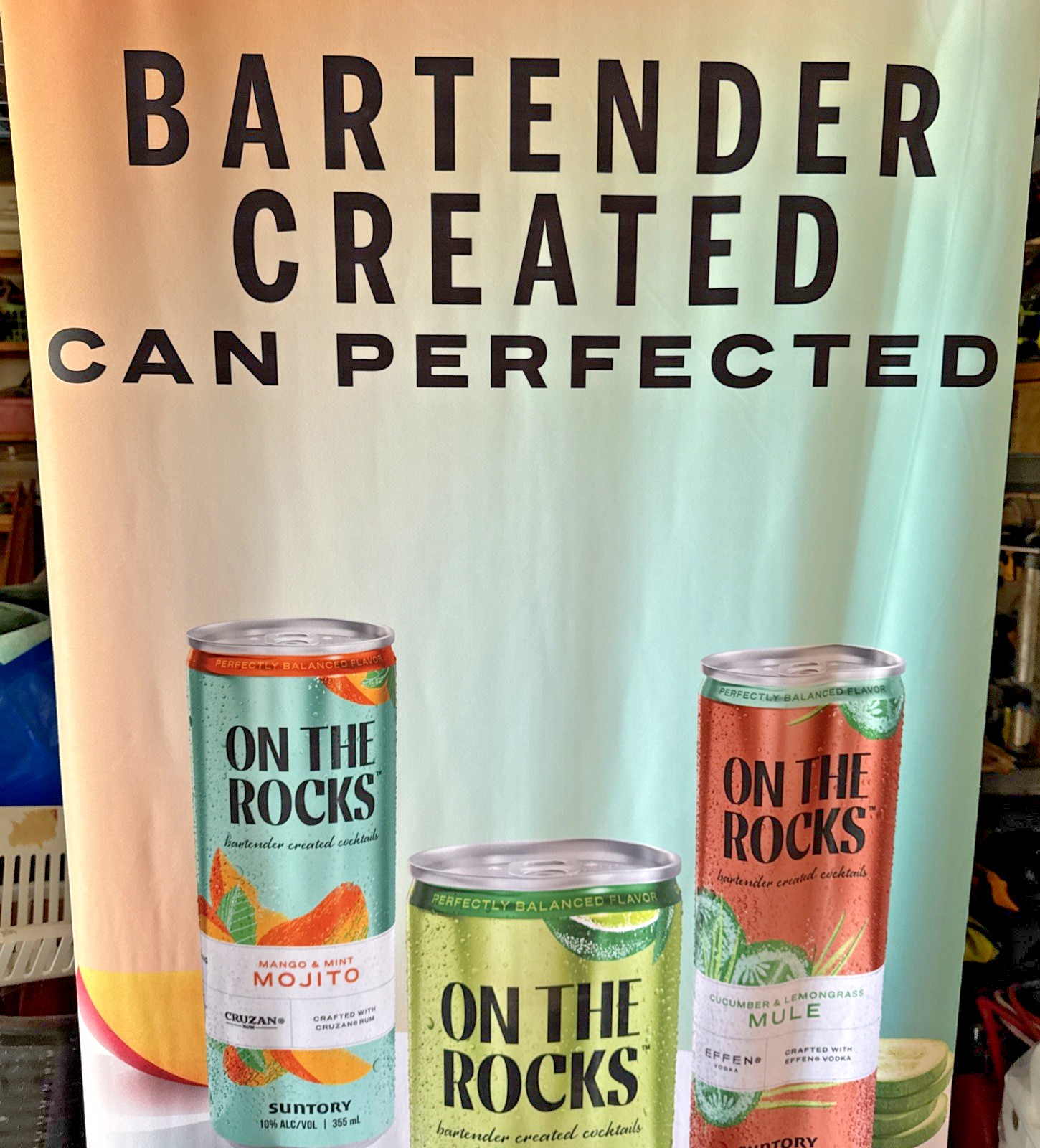 On The Rocks Suntory Retractable Trade Show Banner Display Stand 7FT New