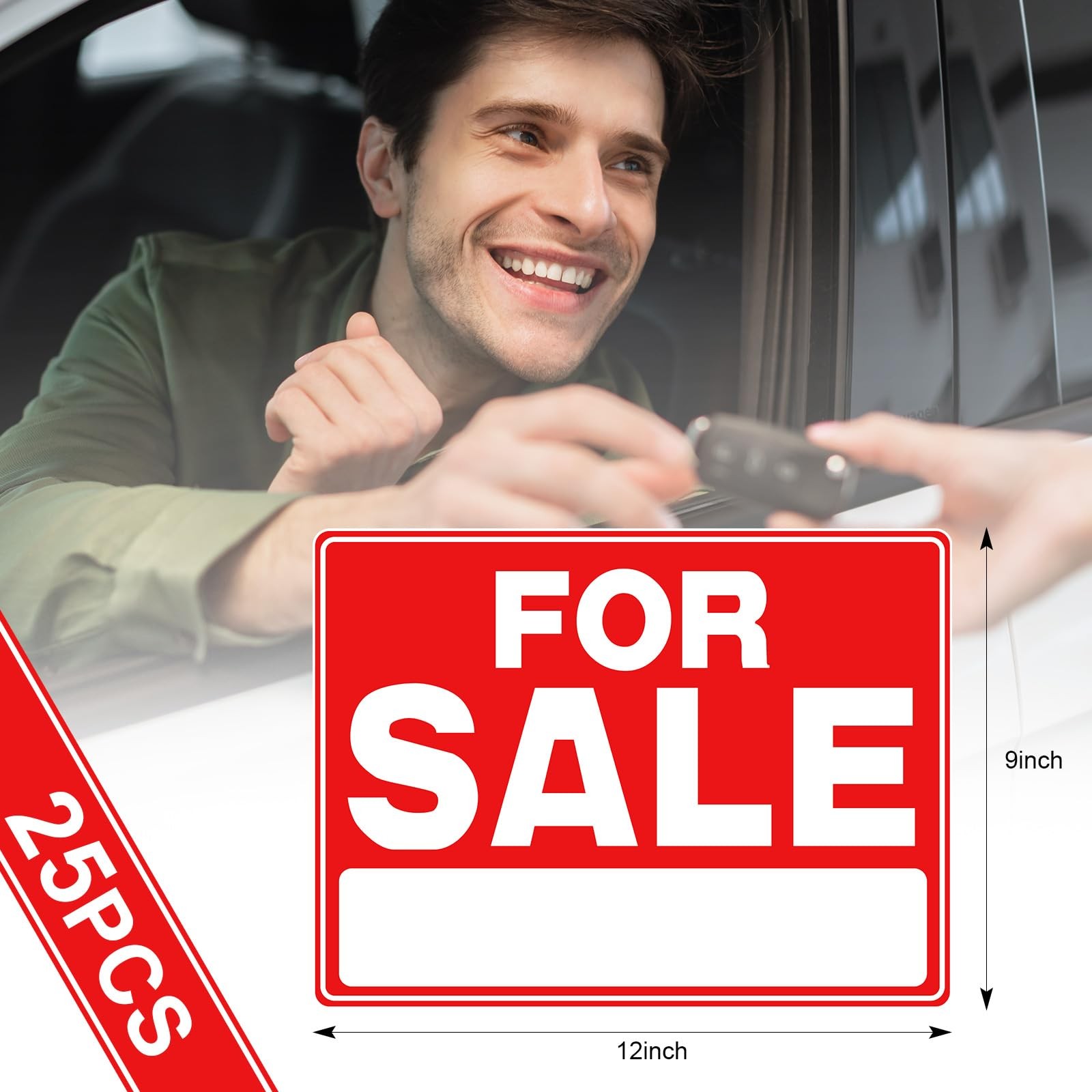 For Sale Signs 25 Pcs 9 x 12 Inches Classic Waterproof Rust Free Stickers