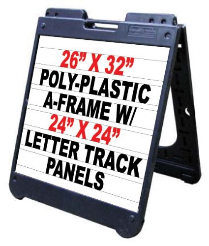 Poly A-Frame 26&Prime;x32&Prime; Double Sided Sidewalk Sign w/Letter Track Panels & Letter