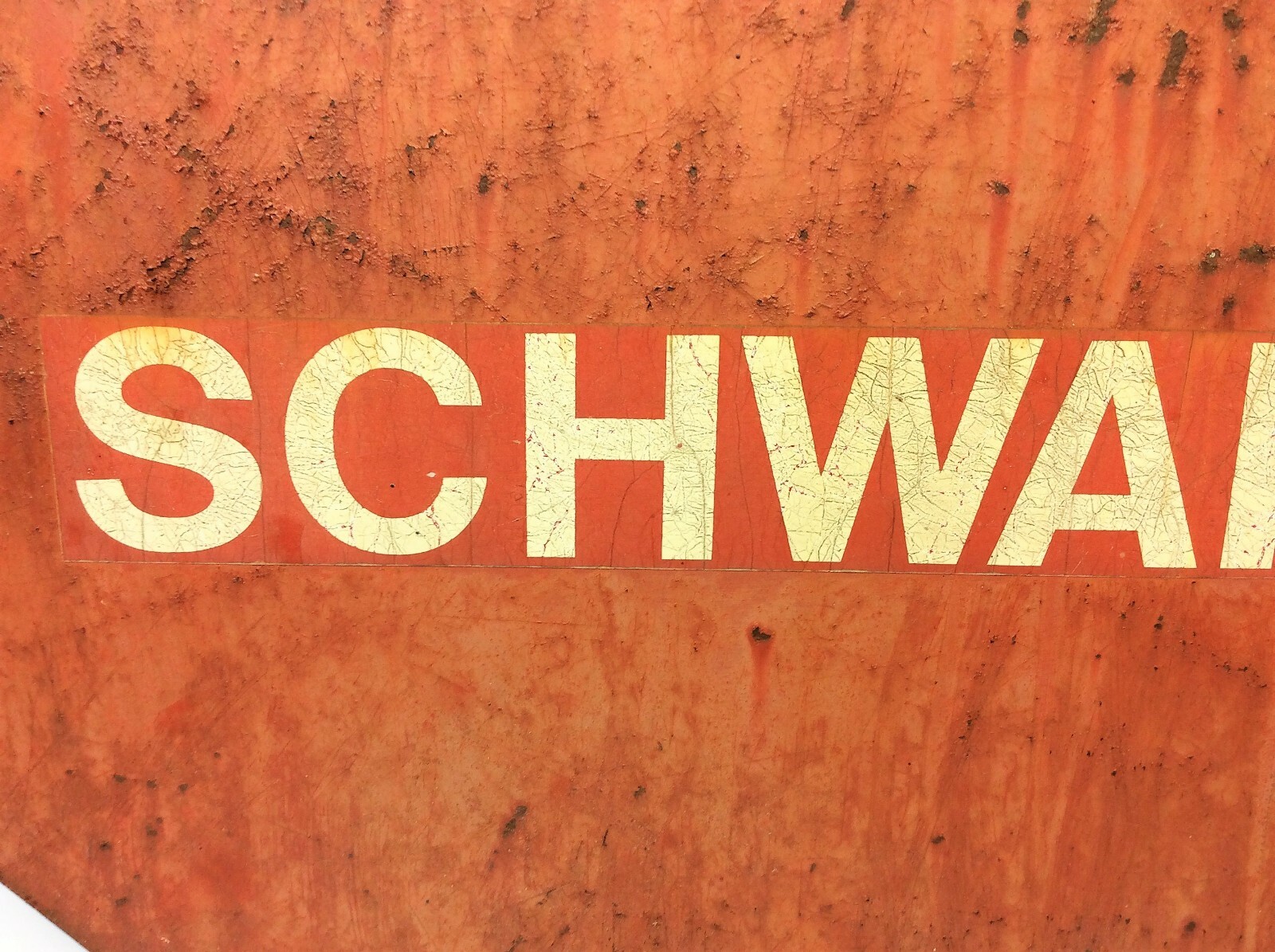 Vintage Metal Steel Painted Red Schwartz One Sided Business Sign Advertising