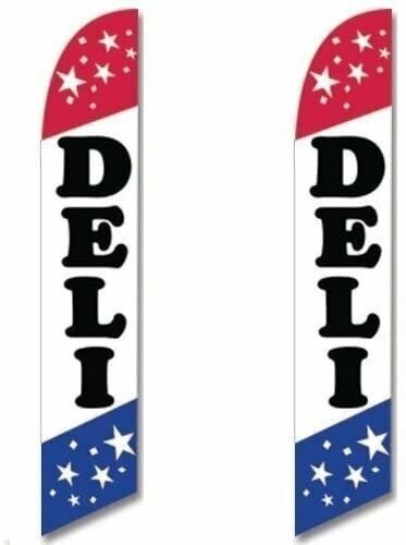 Twin Pack Full Sleeve Swooper Flags DELI Red White Blue Stars