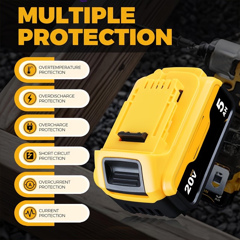 20V 20 Volt Max 5.0AH Lithium Ion Battery For DeWalt DCB206-2 DCB205-2 DCB200-2
