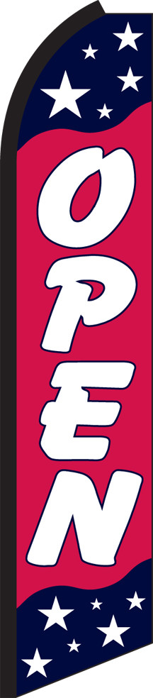 Open Americana 15&prime; Tall Swooper Flag & Pole Kit Feather Super Banner