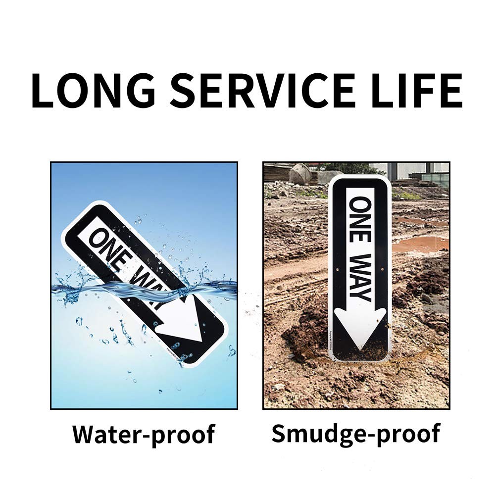 2-Pack Large One Way with Right Arrow Sign 18&Prime;x 6&Prime; .04&Prime; Aluminum Reflective Sign