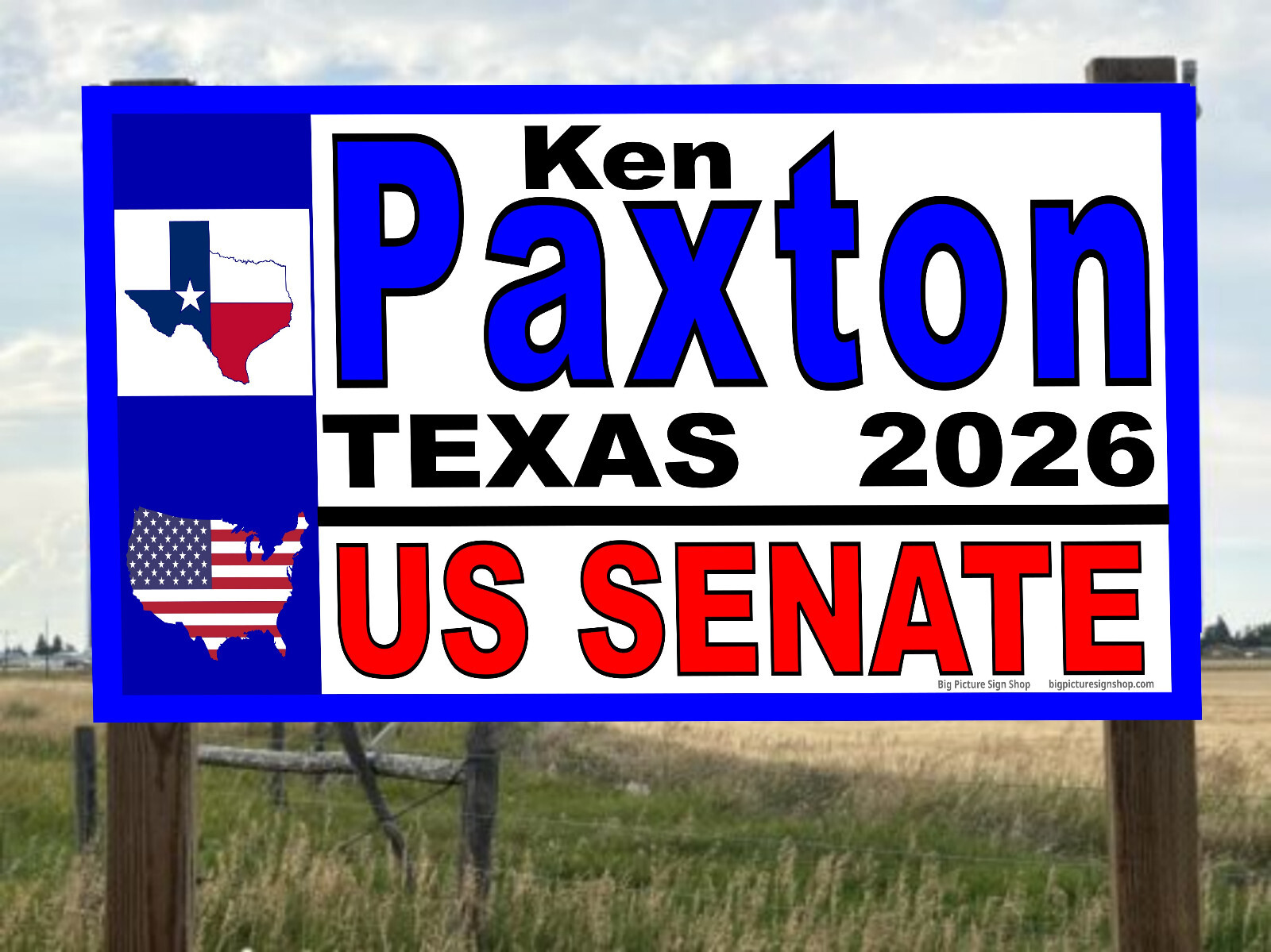 KEN PAXTON US SENATE 2026 – HUGE & REALLY BIG -Banners-Reinforced Vinyl-USA MADE