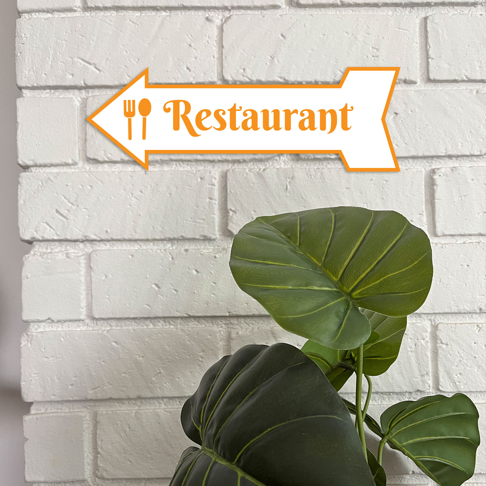 Arrow Shape Restaurant 12×4&Prime; Wall or Door Sign | Public Shop Signage