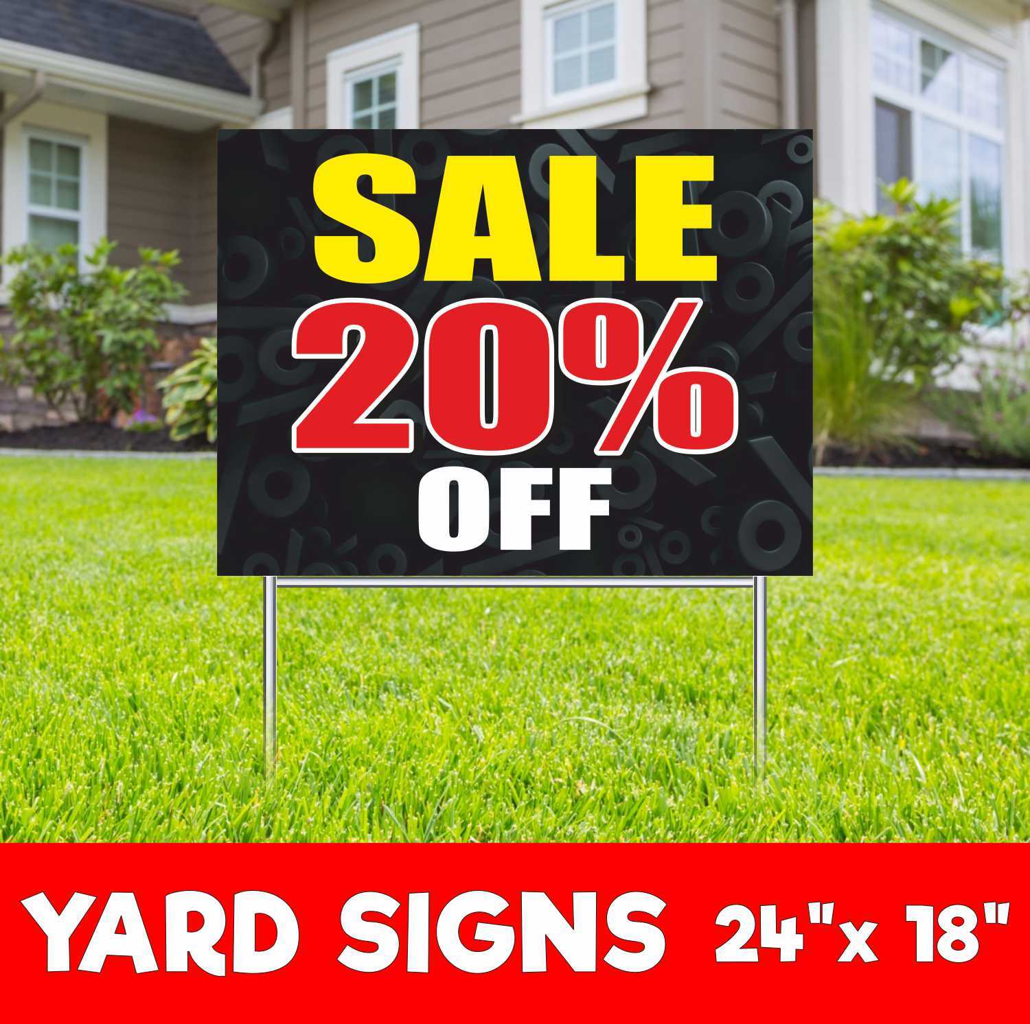 SALE 20% OFF Yard Sign Corrugate Plastic with H-Stakes Lawn Sign Discount Save
