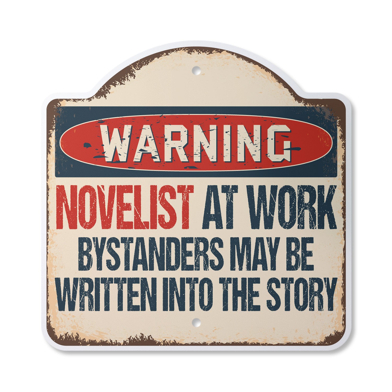 Novelist At Work Plastic Novelty Sign Writing