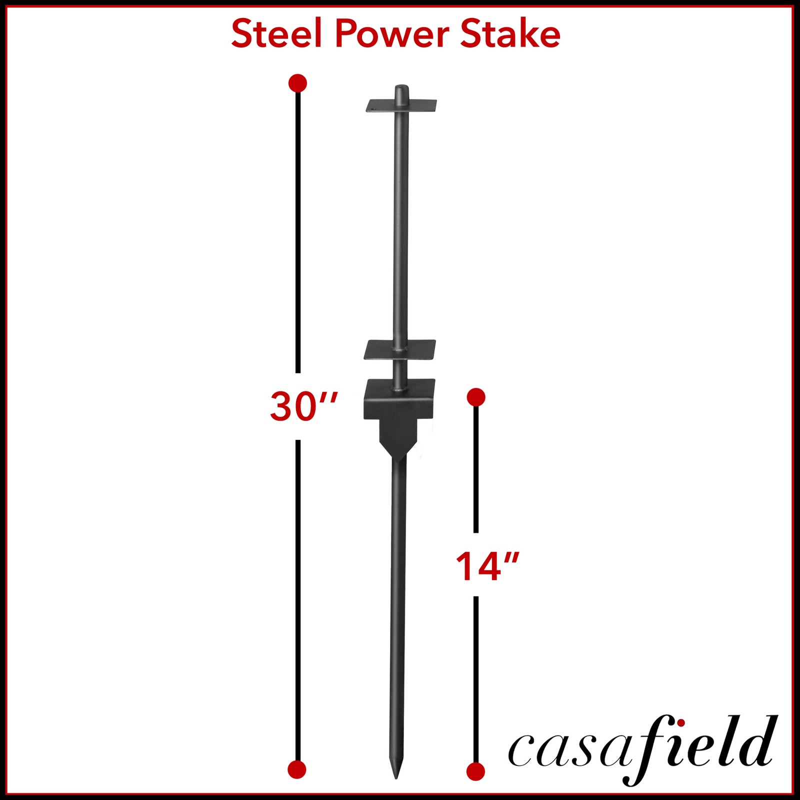 OPEN BOX – 30&Prime; Replacement Real Estate Yard Sign Post Stake – Black Steel