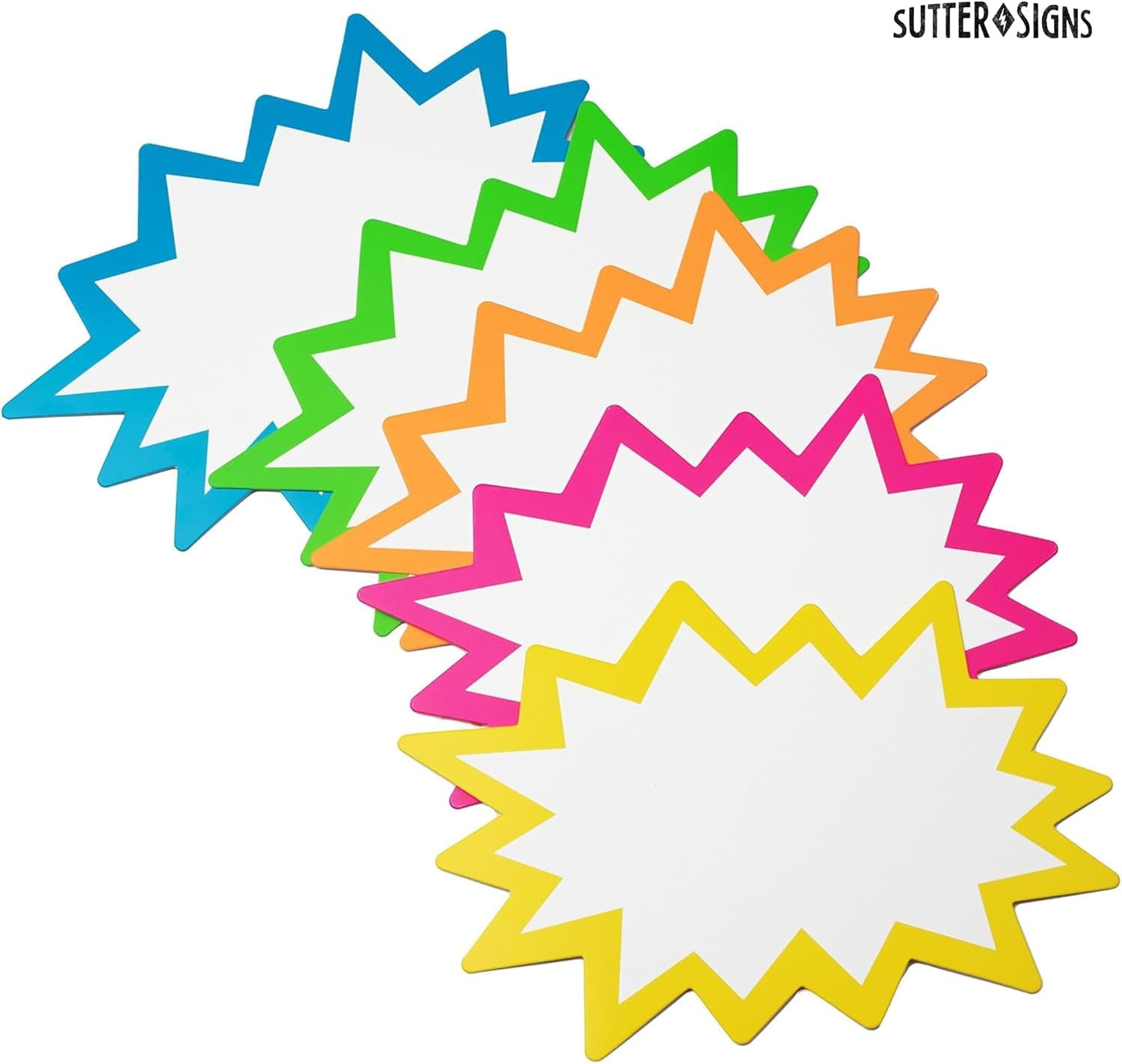 Starburst Signs with Stickers 100Pcs | Price Tags for Yard, Estate, Garage