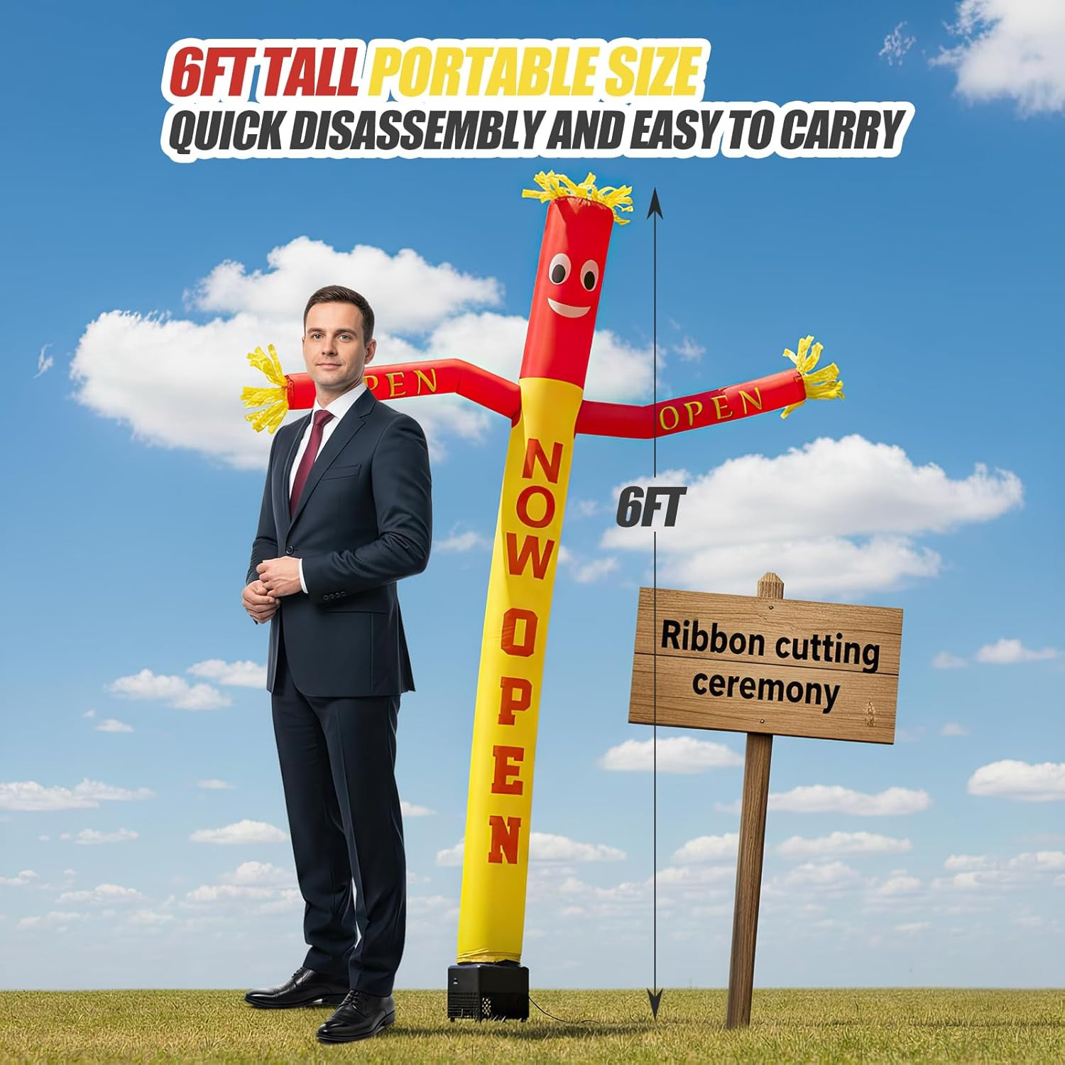 6ft Now Open Air Tube Dancer Inflatable Waving Tube Man with Blower – Wacky Wavi
