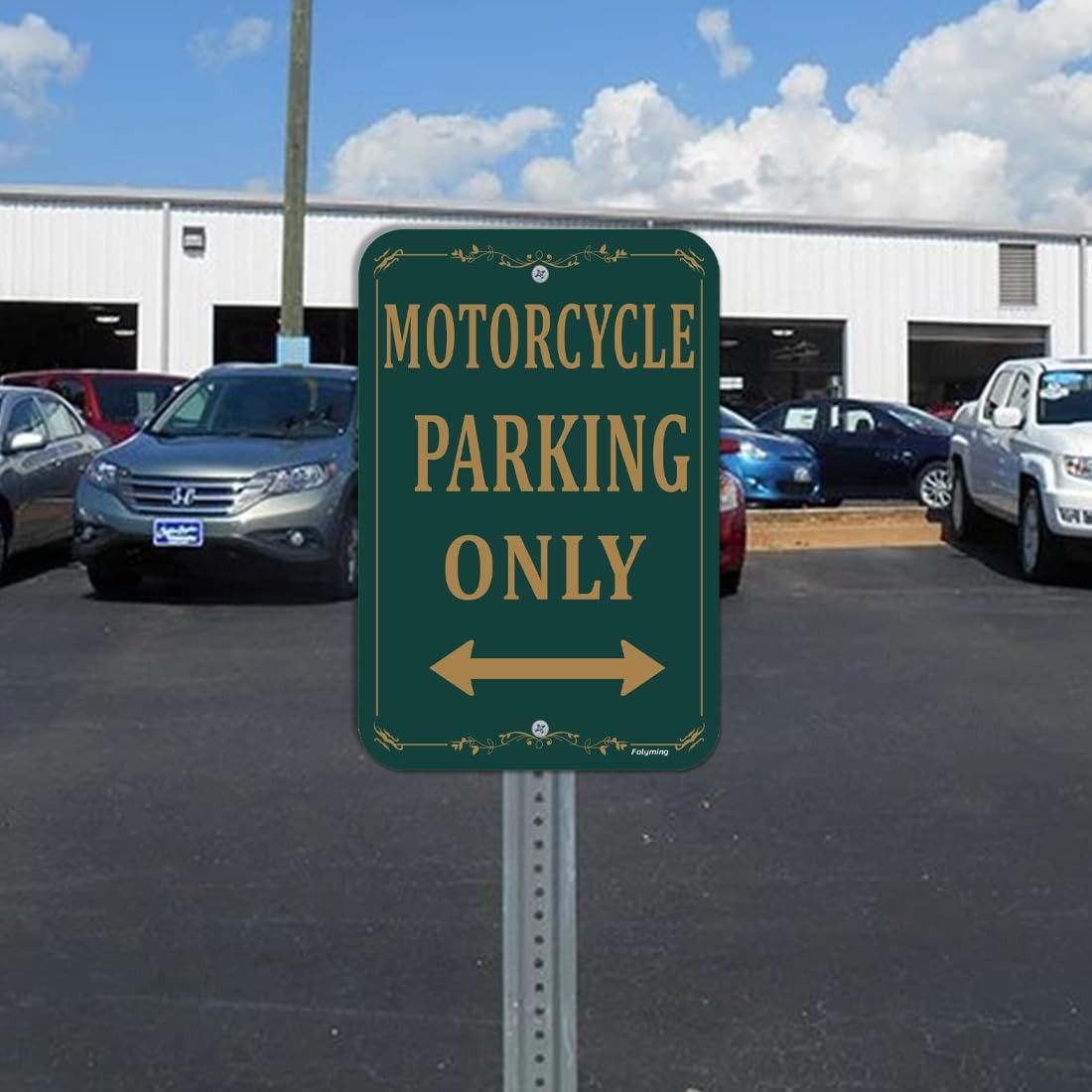 2-Pack « Motorcycle Parking Only » Signs 12×18&Prime; Metal Reflective Aluminum