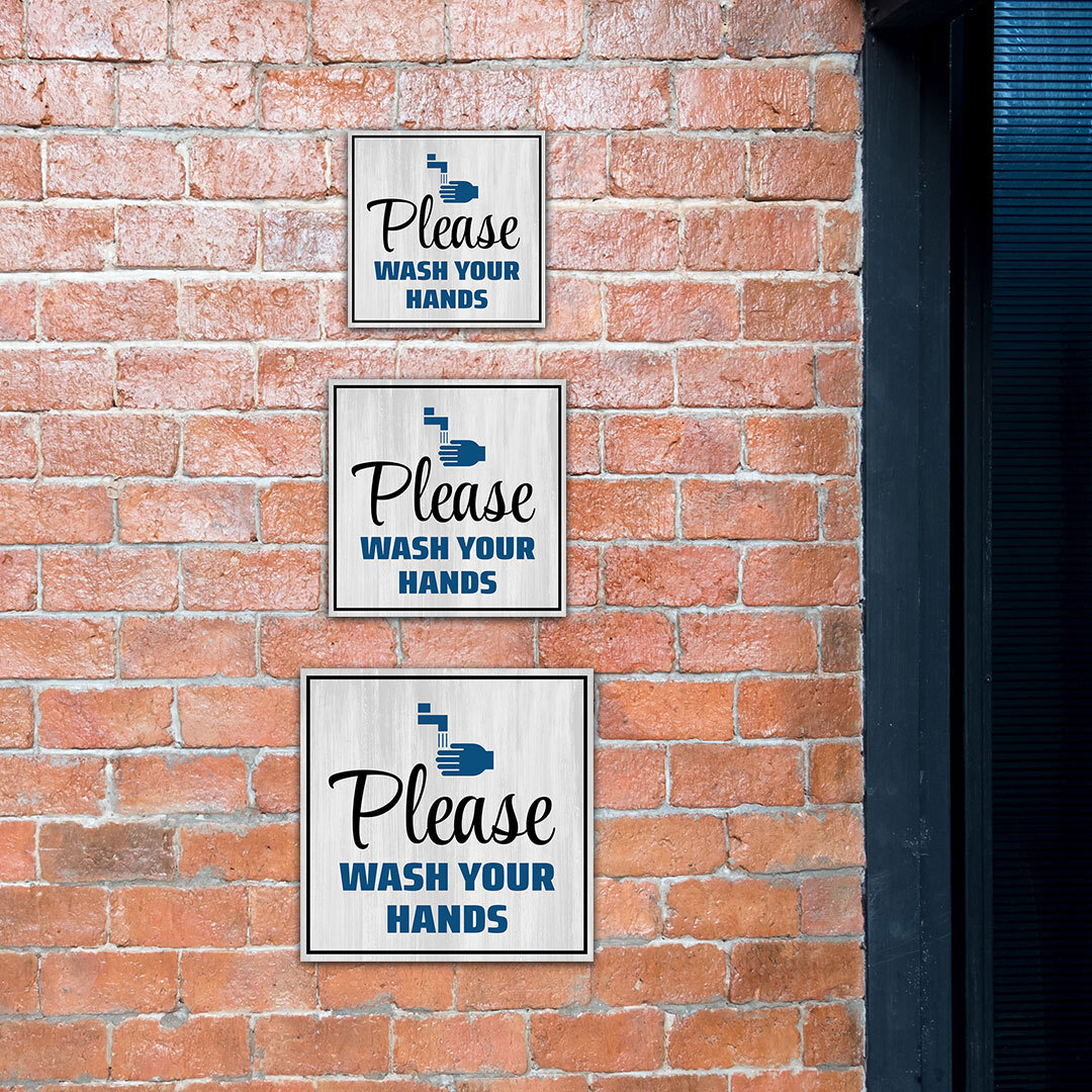 Square Plus Please Wash Your Hands Wall or Door Sign