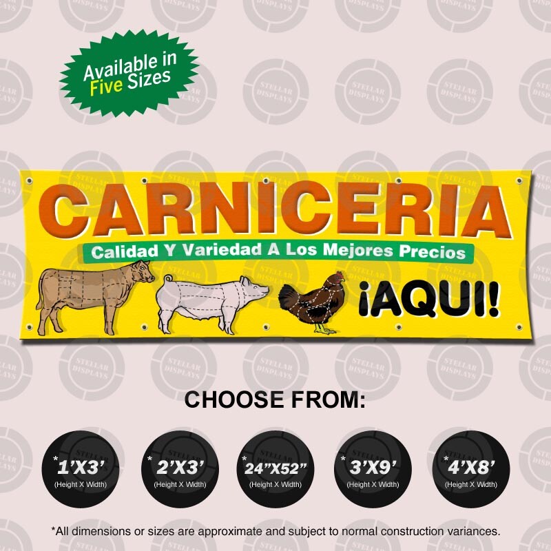 CARNICERIA Calidad Y Variedad Banner Vinyl Sign Meat Market Display Store Poster