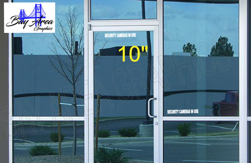Security Cameras In Use Sticker 2 Pack Outdoor Window Vinyl Sign USA