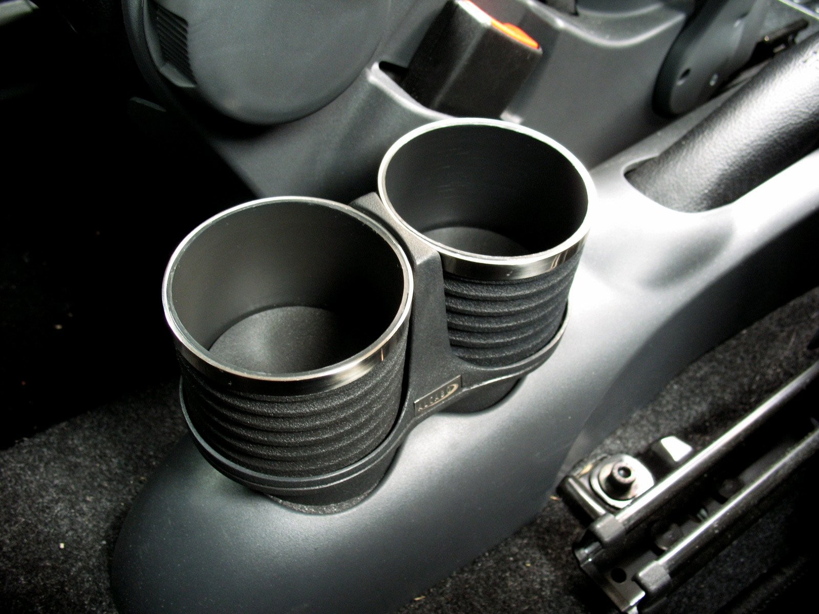 ALCABO Drink Holder, Black with Ring and Cup, for FIAT 500, Right-Hand/Left-Hand