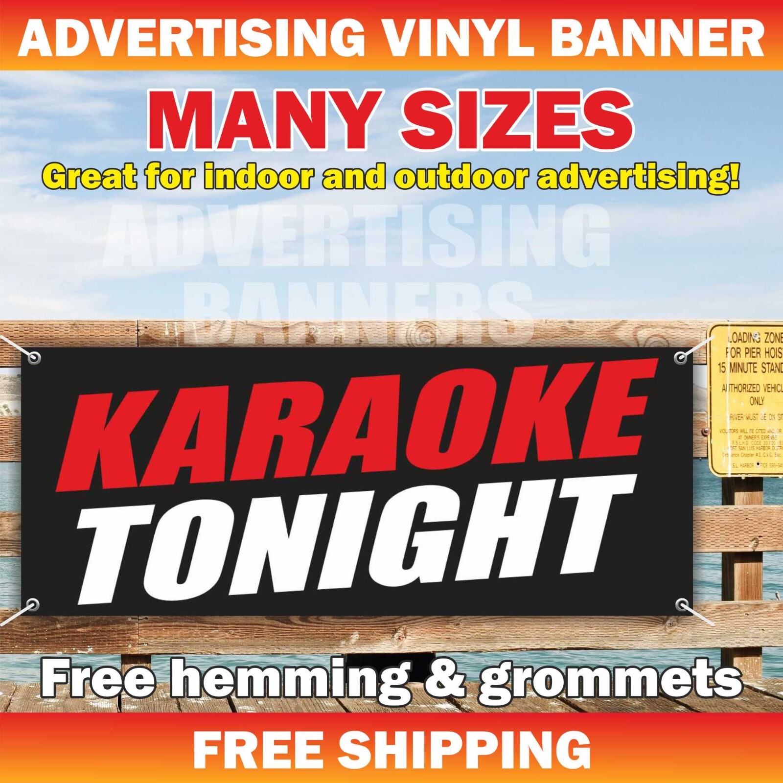 KARAOKE TONIGHT Advertising Banner Vinyl Mesh Sign DJ Bar Party Club Disco