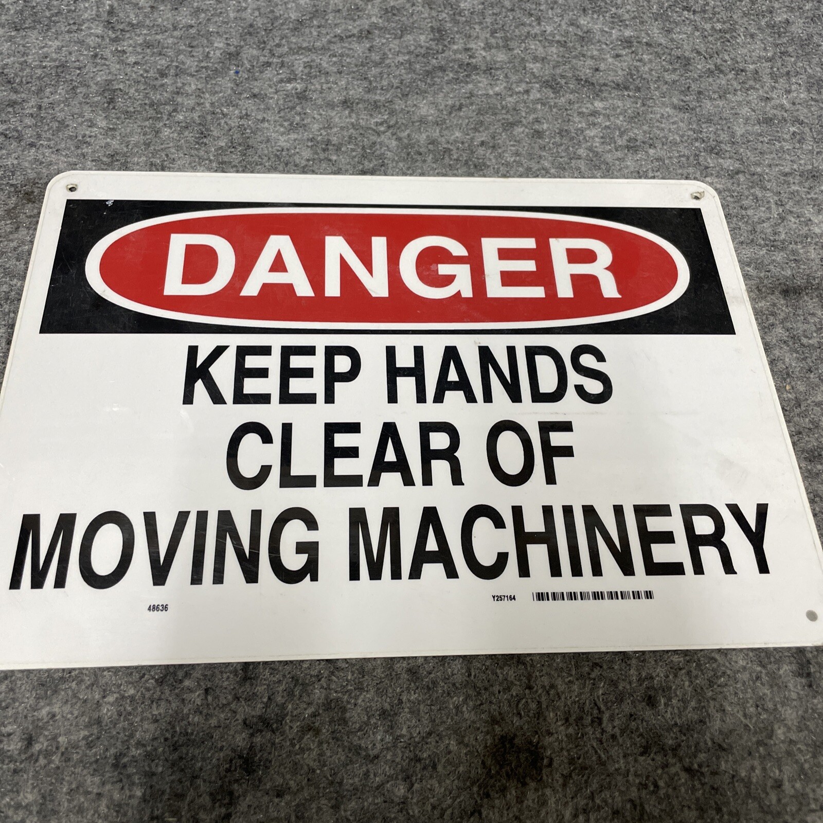 Lot of 5 – NMC D-305 Danger Moving Machinery Sign 7&Prime; X 10&Prime; PS VINYL New