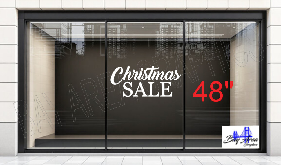 Christmas SALE Sign Vinyl Window Sticker Waterproof Oracal 651 Store Display
