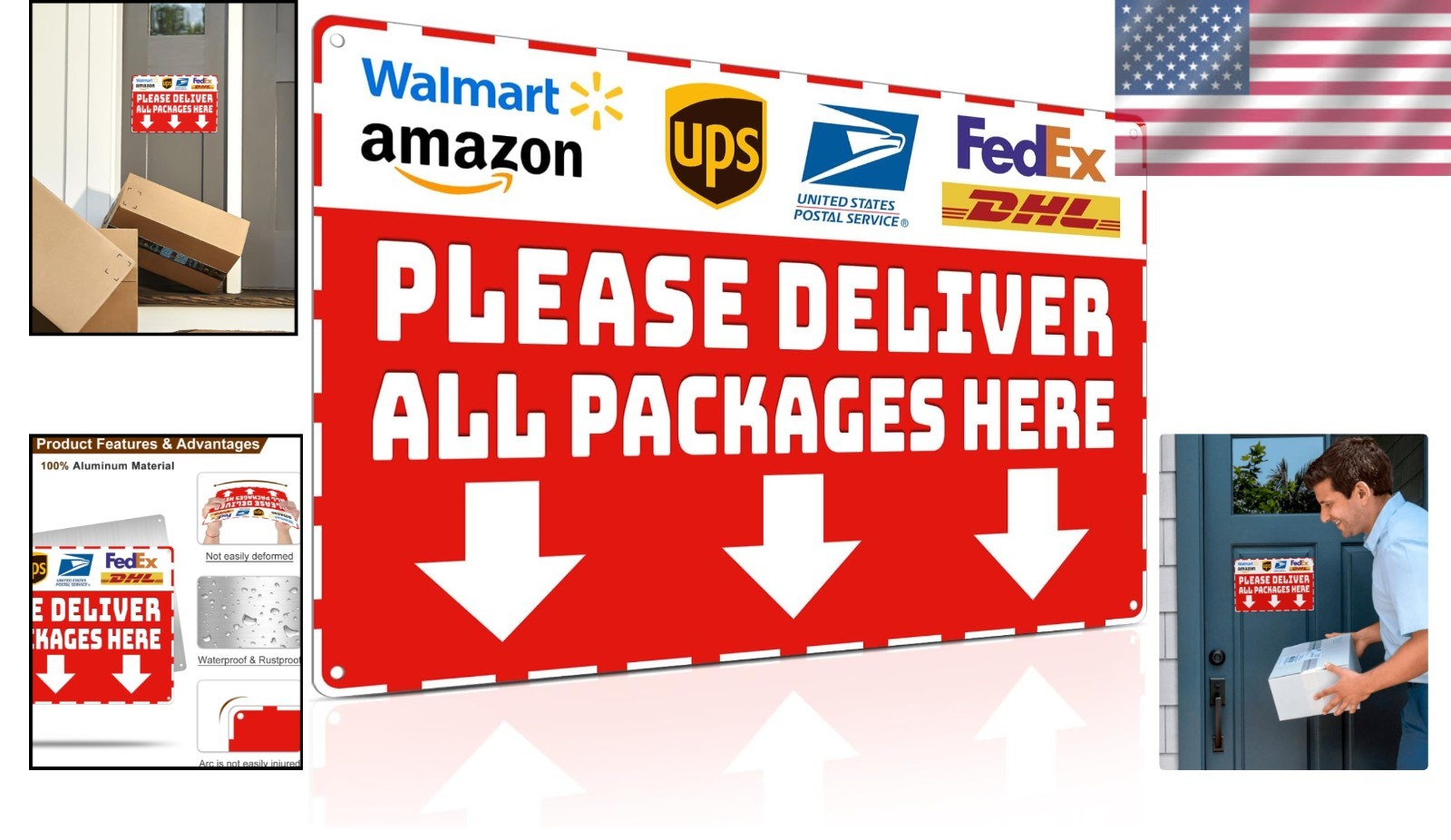 Waterproof Metal Sign for Home Package Delivery