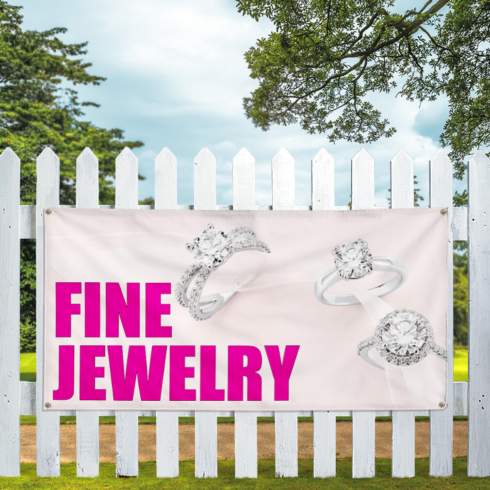 Vinyl Banner Multiple Sizes Fine Jewelry Outdoor Advertising Printing B Business