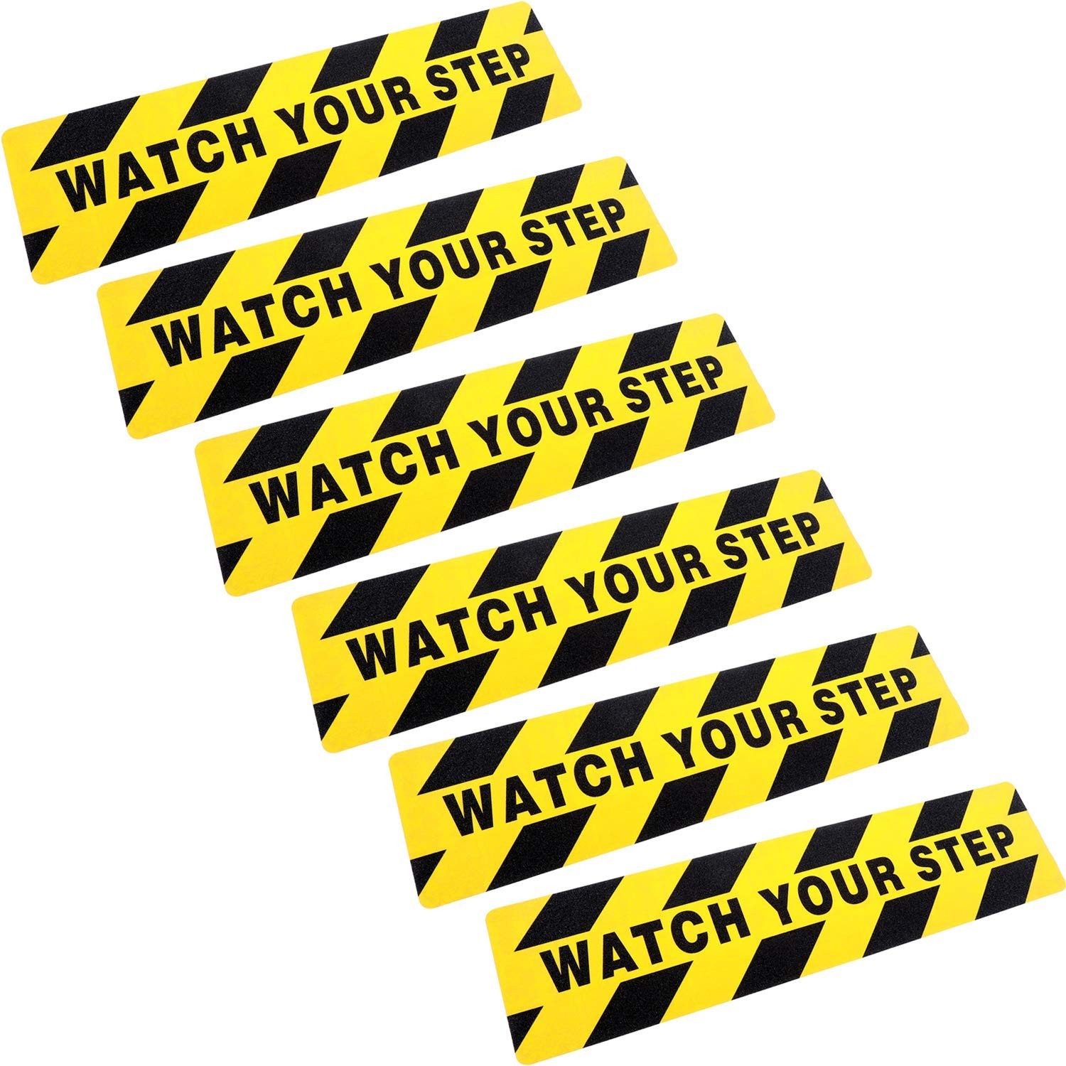 Pack 6×24 Inch Watch Your Step Floor Warning Stickers Anti Slip Adhesive Tape