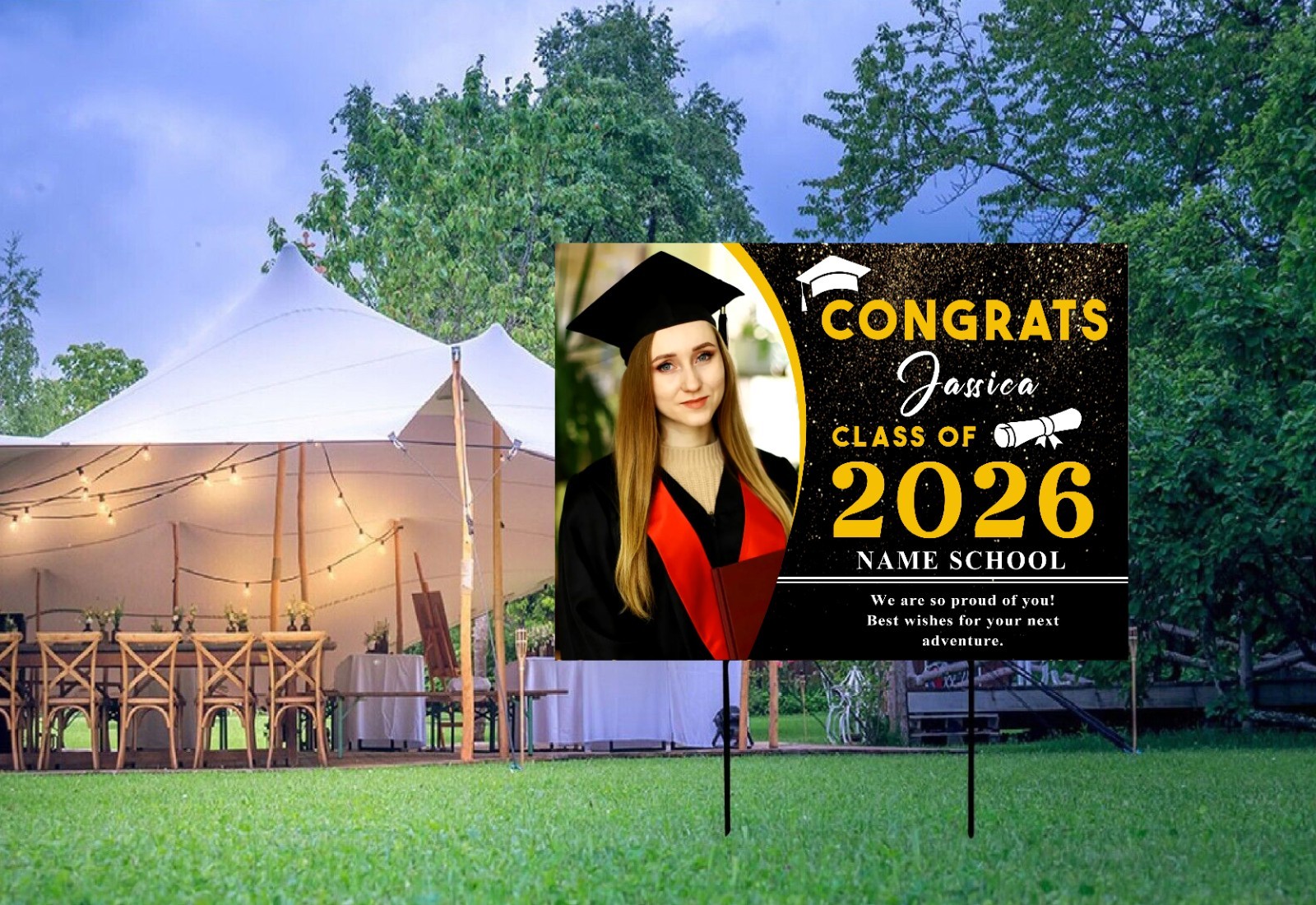 Personalized 2025 Graduation Decorations-Congrats Grad Yard Sign Decoration