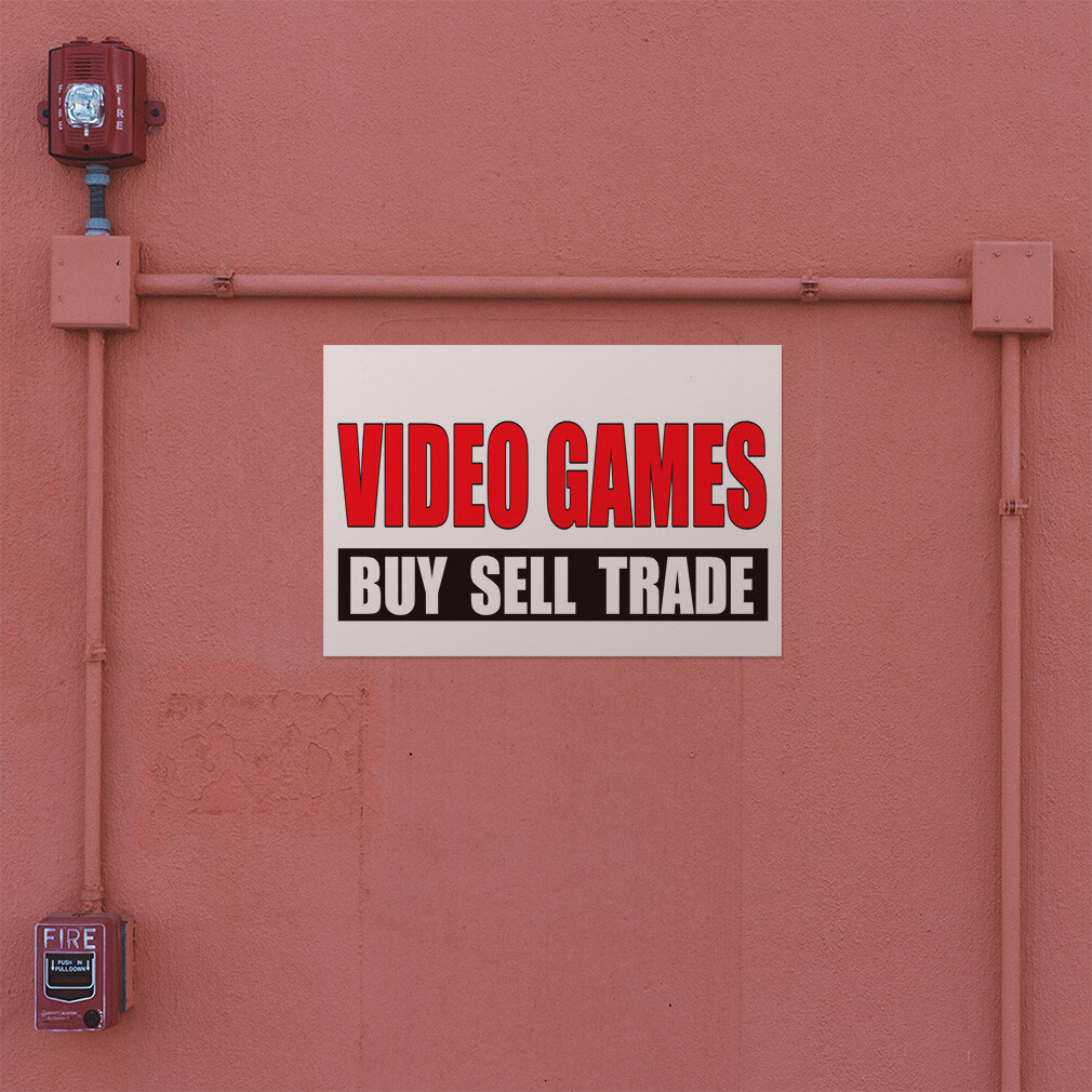 Decal Stickers Video Games Buy Sell Trade Promotion Business Store Sign Label