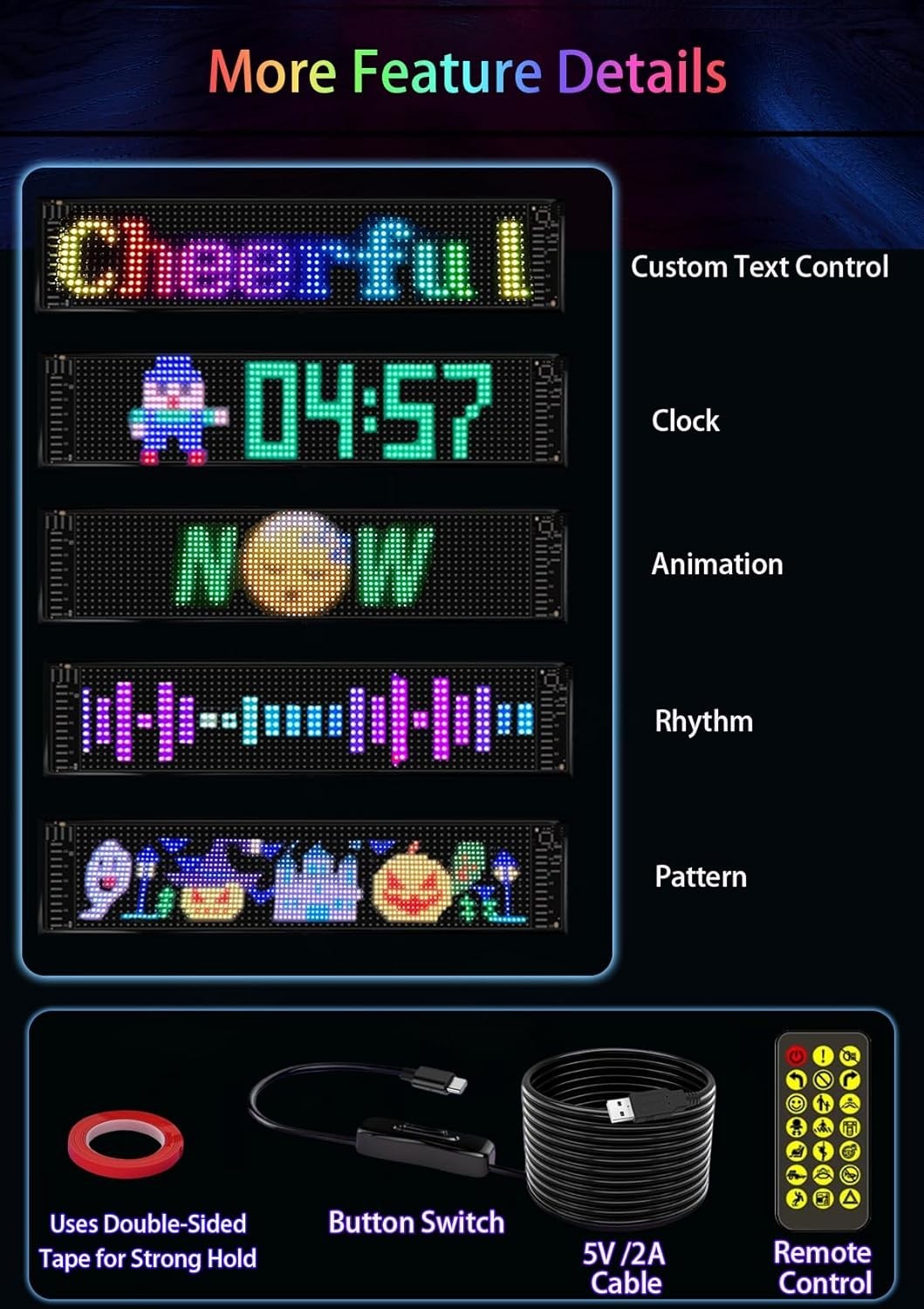 14 »x4 » Waterproof LED Custom Animation Eyes for Cars & Trucks – Remote Control