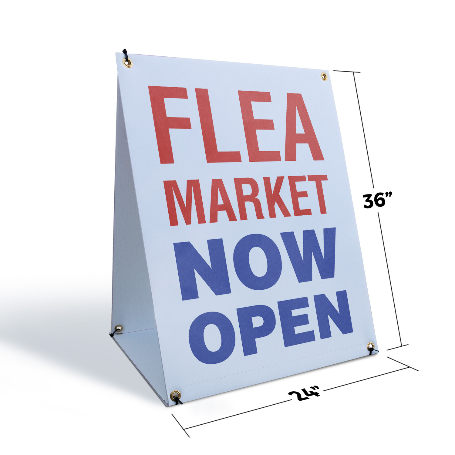 Flea Market Now Open A-Frame Sidewalk Sign Grand Opening Local Shopping Fun