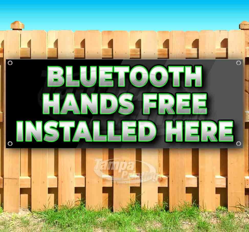 BLUETOOTH HANDS FREE INSTALLED HERE Advertising Vinyl Banner Flag Sign USA