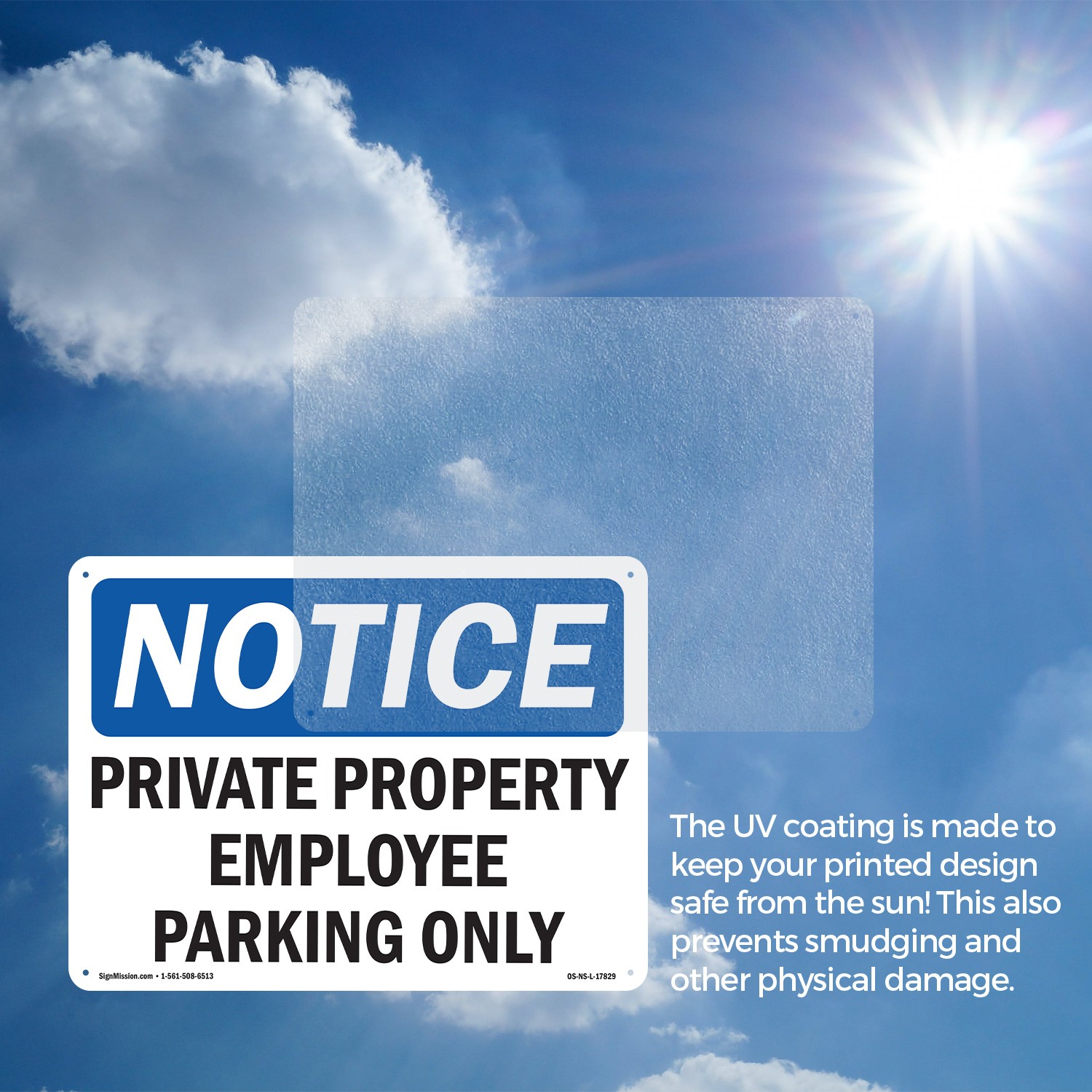 Private Property Employee Parking Only OSHA Notice Sign Or Decal – 5 or 10 Pack